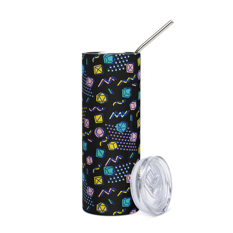 Black 90s Dice Stainless Steel Tumbler