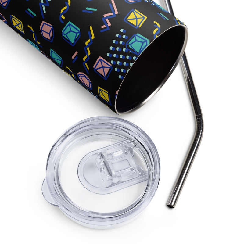 Black 90s Dice Stainless Steel Tumbler