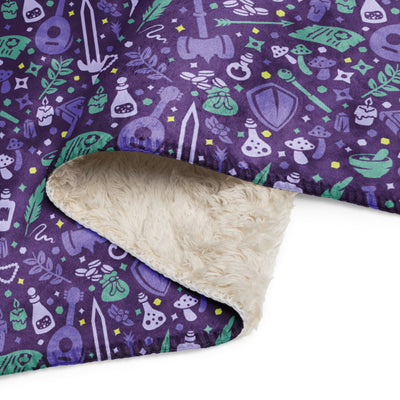 Purple Dungeon Academia Sherpa blanket