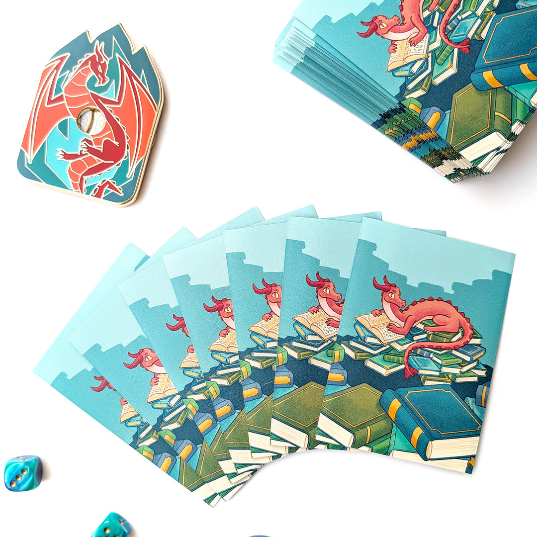 Book Hoard Dragon Card Sleeves
