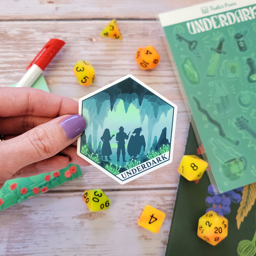 Underdark Terrain Sticker - Geeky merchandise for people who play D&D - Merch to wear and cute accessories and stationery Paola's Pixels