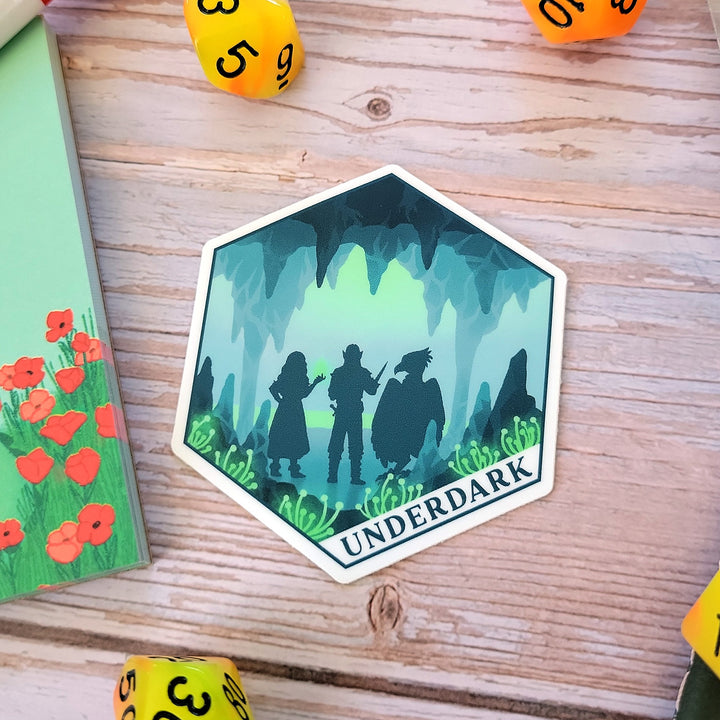 Underdark Terrain Sticker - Geeky merchandise for people who play D&D - Merch to wear and cute accessories and stationery Paola's Pixels