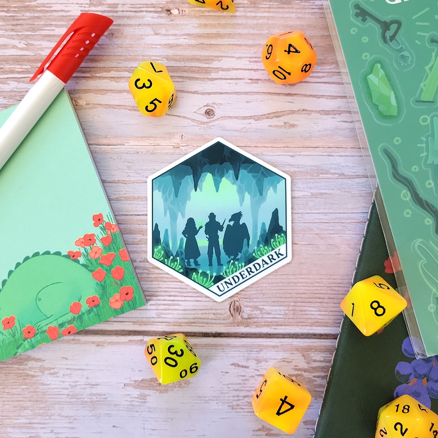 Underdark Terrain Sticker - Geeky merchandise for people who play D&D - Merch to wear and cute accessories and stationery Paola's Pixels
