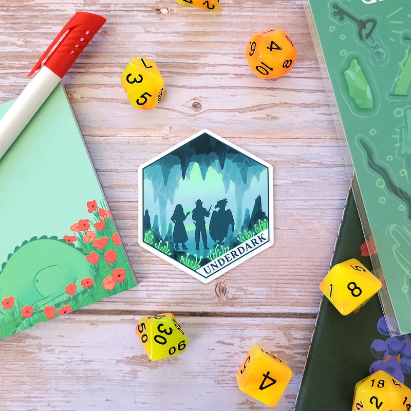 Underdark Terrain Sticker - Geeky merchandise for people who play D&D - Merch to wear and cute accessories and stationery Paola&