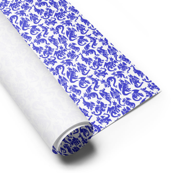 Blue Dragons Wrapping Paper Sheets