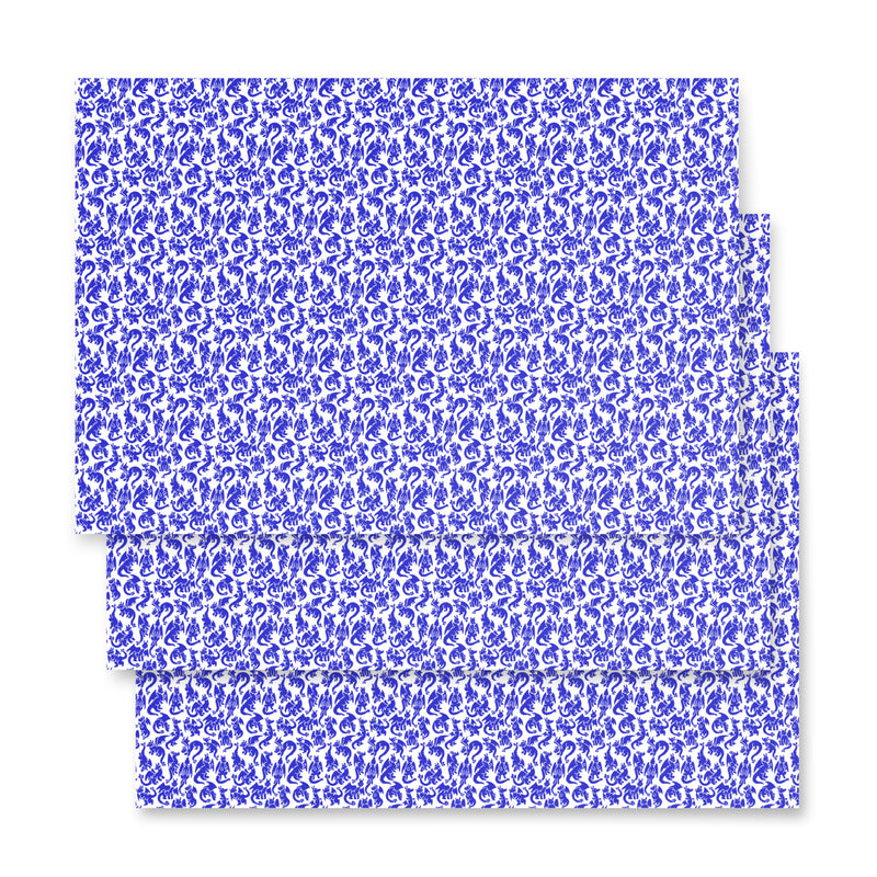 Blue Dragons Wrapping Paper Sheets