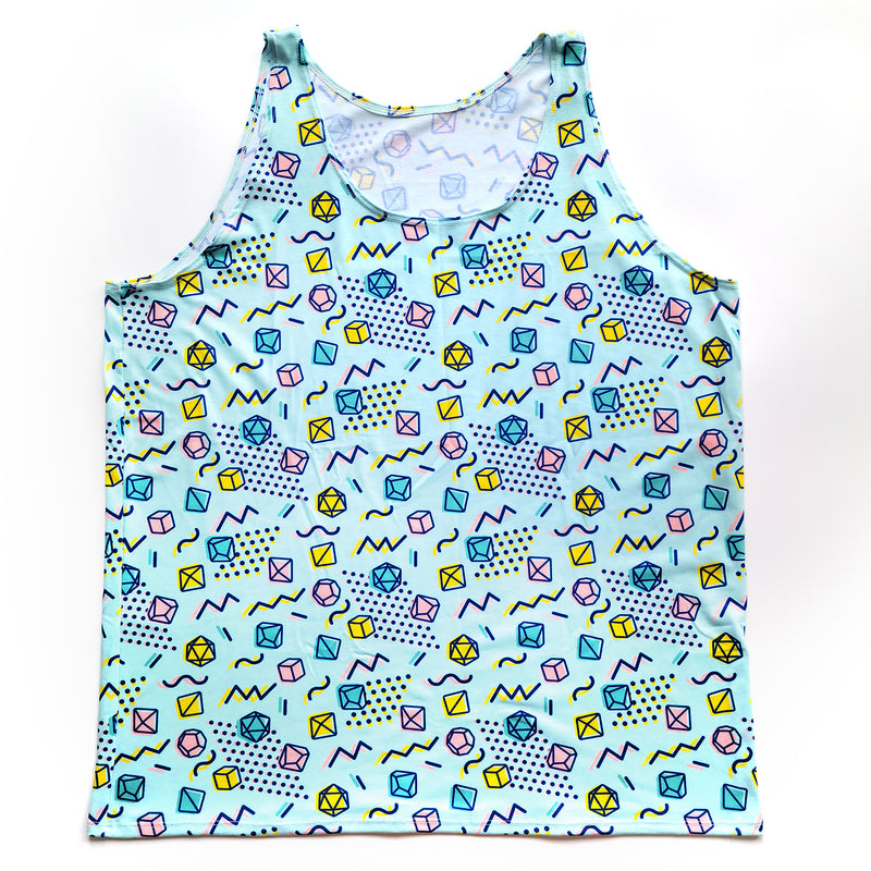 90s Dice Tank Top - Geeky merchandise for people who play D&D - Merch to wear and cute accessories and stationery Paola&