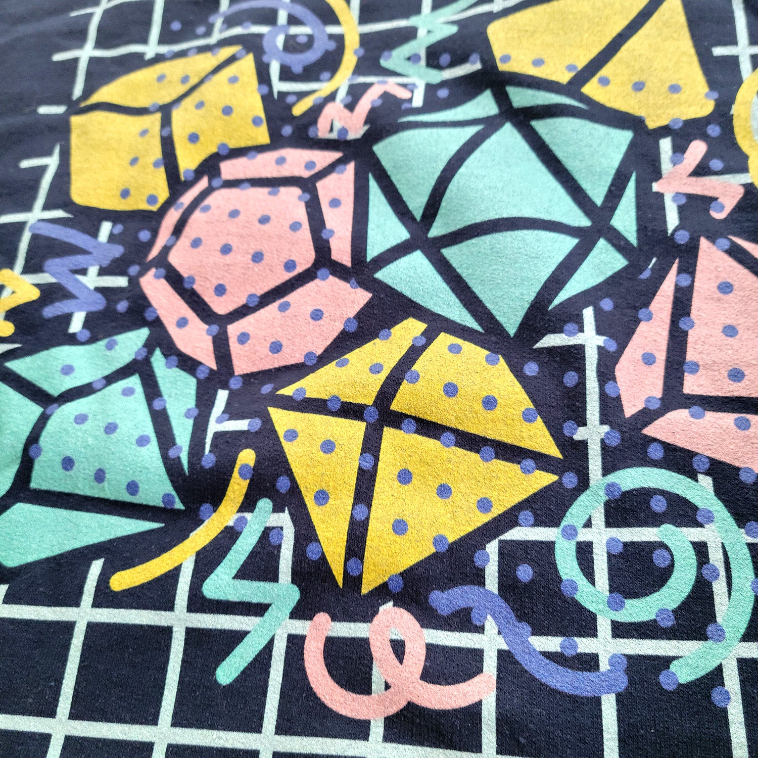 90s Dice Sweatshirt Light Version - Geeky merchandise for people who play D&D - Merch to wear and cute accessories and stationery Paola's Pixels