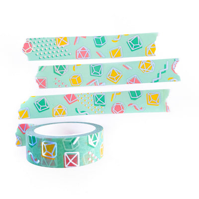 90s Dice Washi Tape - Geeky merchandise for people who play D&D - Merch to wear and cute accessories and stationery Paola's Pixels