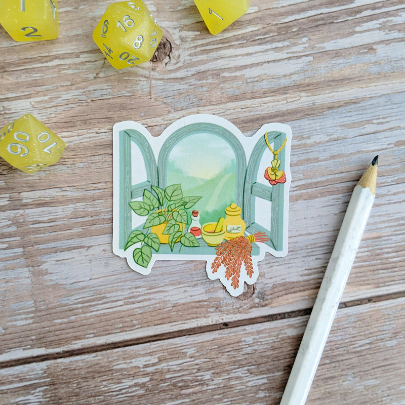 Alchemist Window Sticker - Geeky merchandise for people who play D&D - Merch to wear and cute accessories and stationery Paola&
