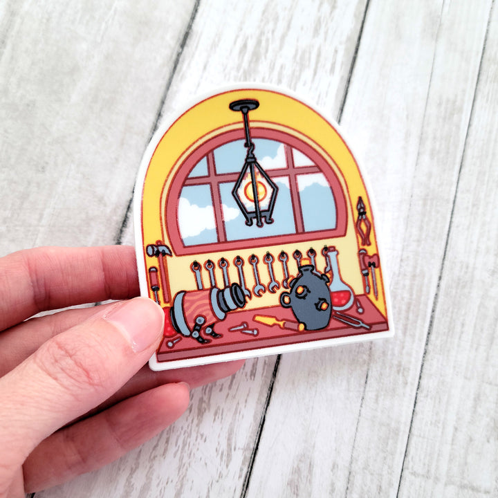The Artificer Window Sticker - Geeky merchandise for people who play D&D - Merch to wear and cute accessories and stationery Paola's Pixels