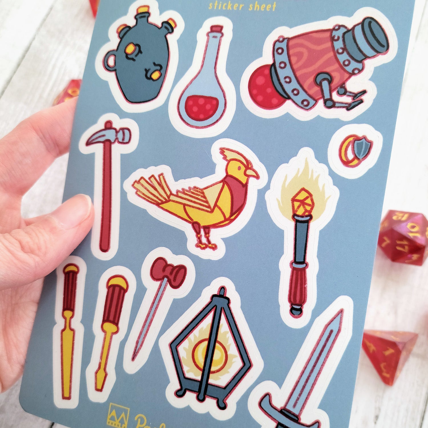 The Artificer Sticker Sheet - Geeky merchandise for people who play D&D - Merch to wear and cute accessories and stationery Paola's Pixels
