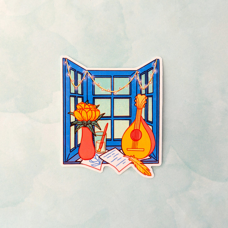 Bard Window Sticker - Geeky merchandise for people who play D&D - Merch to wear and cute accessories and stationery Paola&