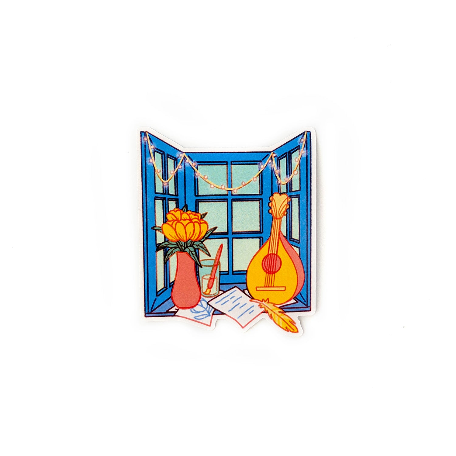 Bard Window Sticker - Geeky merchandise for people who play D&D - Merch to wear and cute accessories and stationery Paola's Pixels