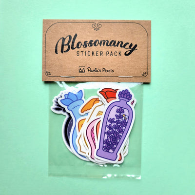 Blossomancy Sticker Pack - Geeky merchandise for people who play D&D - Merch to wear and cute accessories and stationery Paola's Pixels