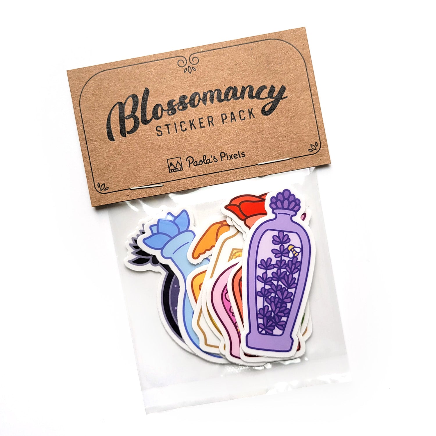 Blossomancy Sticker Pack - Geeky merchandise for people who play D&D - Merch to wear and cute accessories and stationery Paola's Pixels