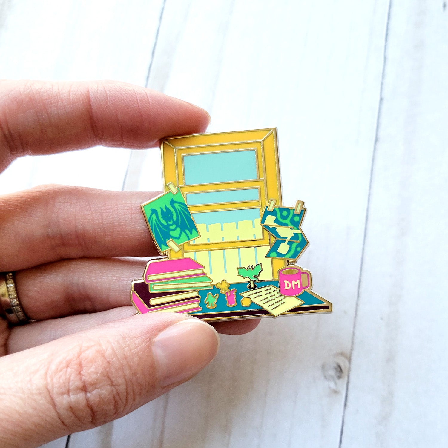 Game Master Window Pin - Geeky merchandise for people who play D&D - Merch to wear and cute accessories and stationery Paola's Pixels