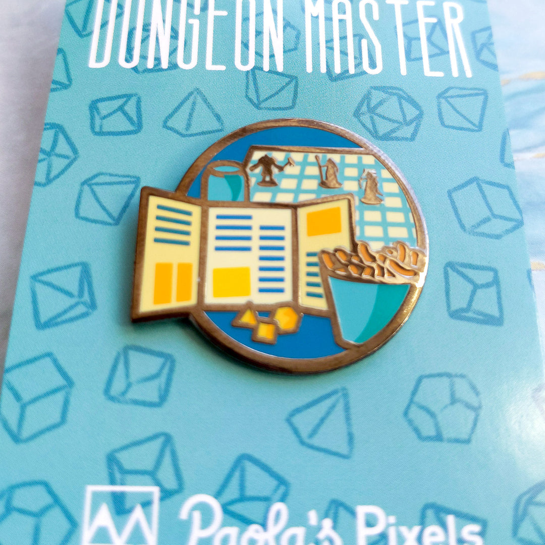 Game Master Enamel Pin - Geeky merchandise for people who play D&D - Merch to wear and cute accessories and stationery Paola's Pixels