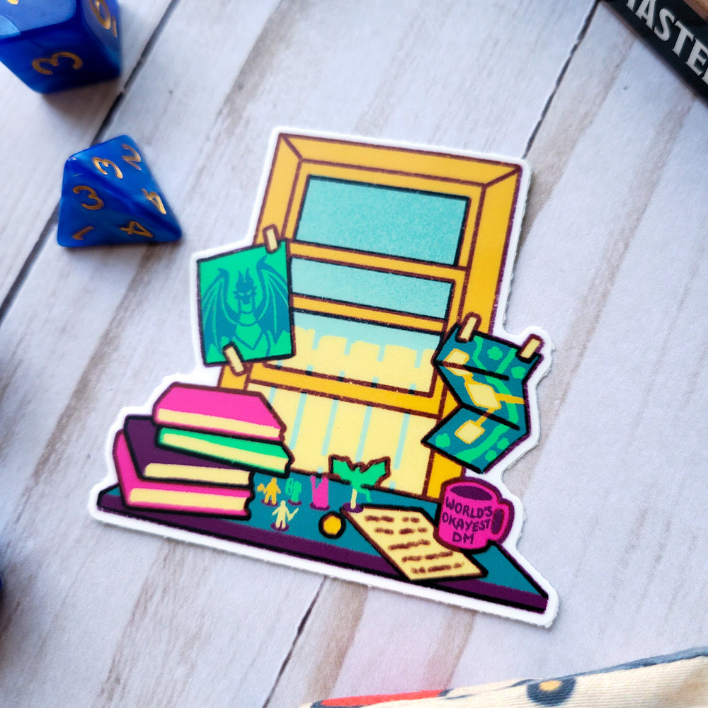 Game Master Window Sticker - Geeky merchandise for people who play D&D - Merch to wear and cute accessories and stationery Paola's Pixels
