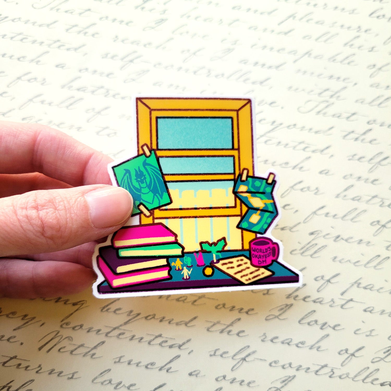 Game Master Window Sticker - Geeky merchandise for people who play D&D - Merch to wear and cute accessories and stationery Paola's Pixels