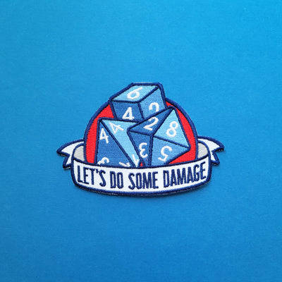 Let's Do Some Damage Patch - Geeky merchandise for people who play D&D - Merch to wear and cute accessories and stationery Paola's Pixels