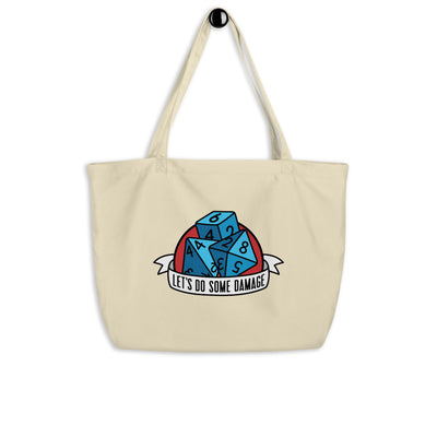 Let's Dome Some Damage Tote Bag - Geeky merchandise for people who play D&D - Merch to wear and cute accessories and stationery Paola's Pixels