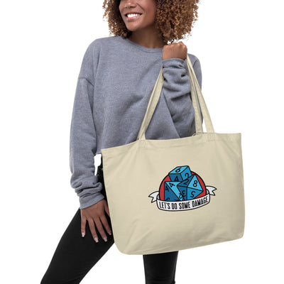 Let's Dome Some Damage Tote Bag - Geeky merchandise for people who play D&D - Merch to wear and cute accessories and stationery Paola's Pixels