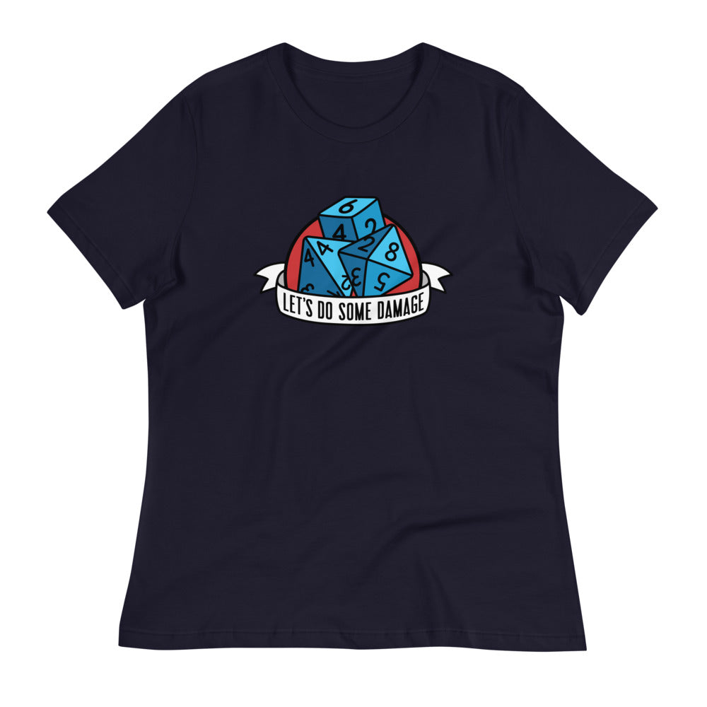 Let's Do Some Damage Women's Shirt - Geeky merchandise for people who play D&D - Merch to wear and cute accessories and stationery Paola's Pixels