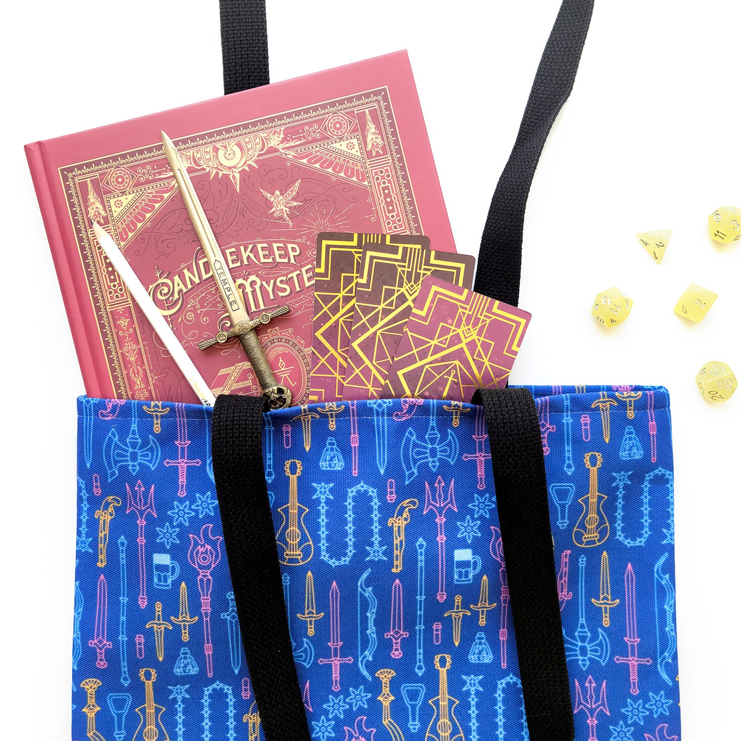 Damage Dealer Tote bag - Geeky merchandise for people who play D&D - Merch to wear and cute accessories and stationery Paola's Pixels