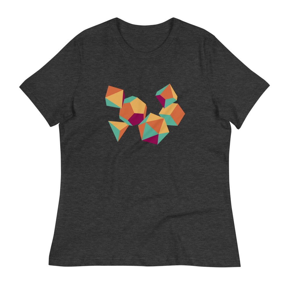 Colorful Dice Women's Shirt - Geeky merchandise for people who play D&D - Merch to wear and cute accessories and stationery Paola's Pixels