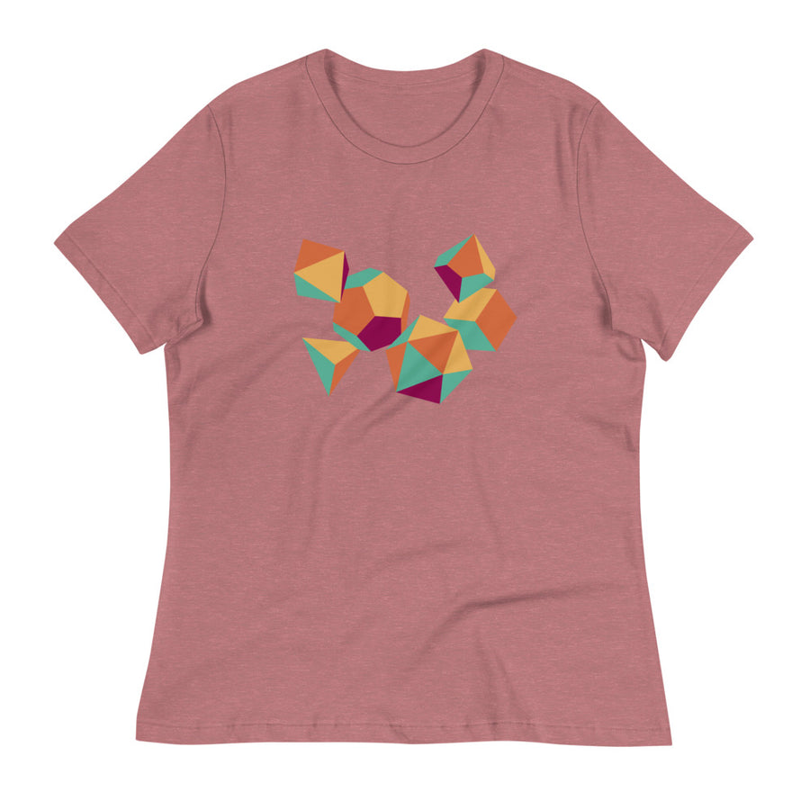 Colorful Dice Women's Shirt - Geeky merchandise for people who play D&D - Merch to wear and cute accessories and stationery Paola's Pixels