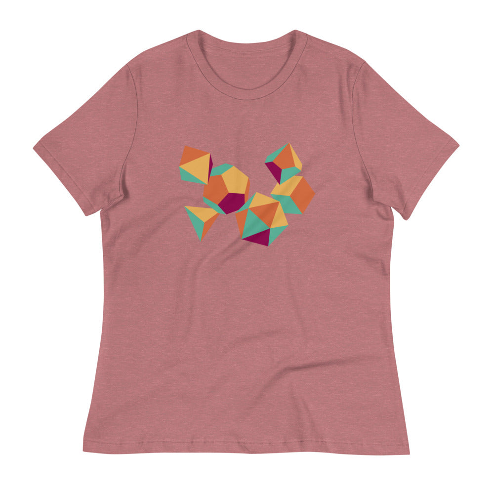 Colorful Dice Women's Shirt - Geeky merchandise for people who play D&D - Merch to wear and cute accessories and stationery Paola's Pixels