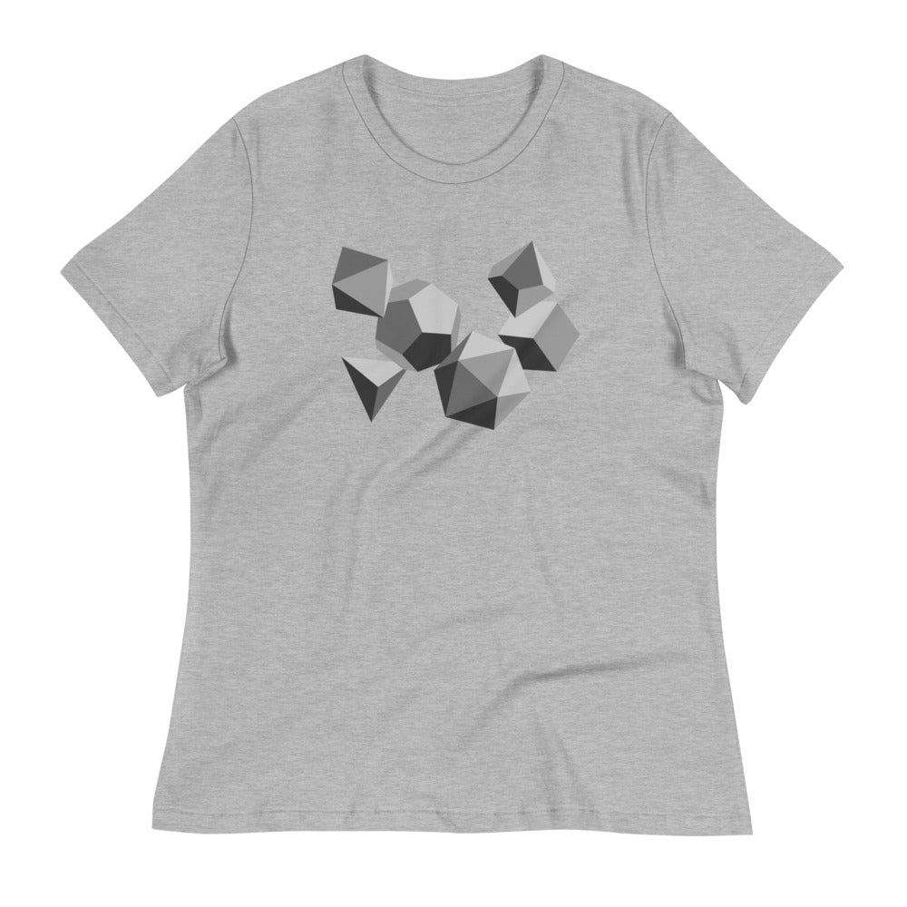 Grayscale Dice Women's Shirt - Geeky merchandise for people who play D&D - Merch to wear and cute accessories and stationery Paola's Pixels