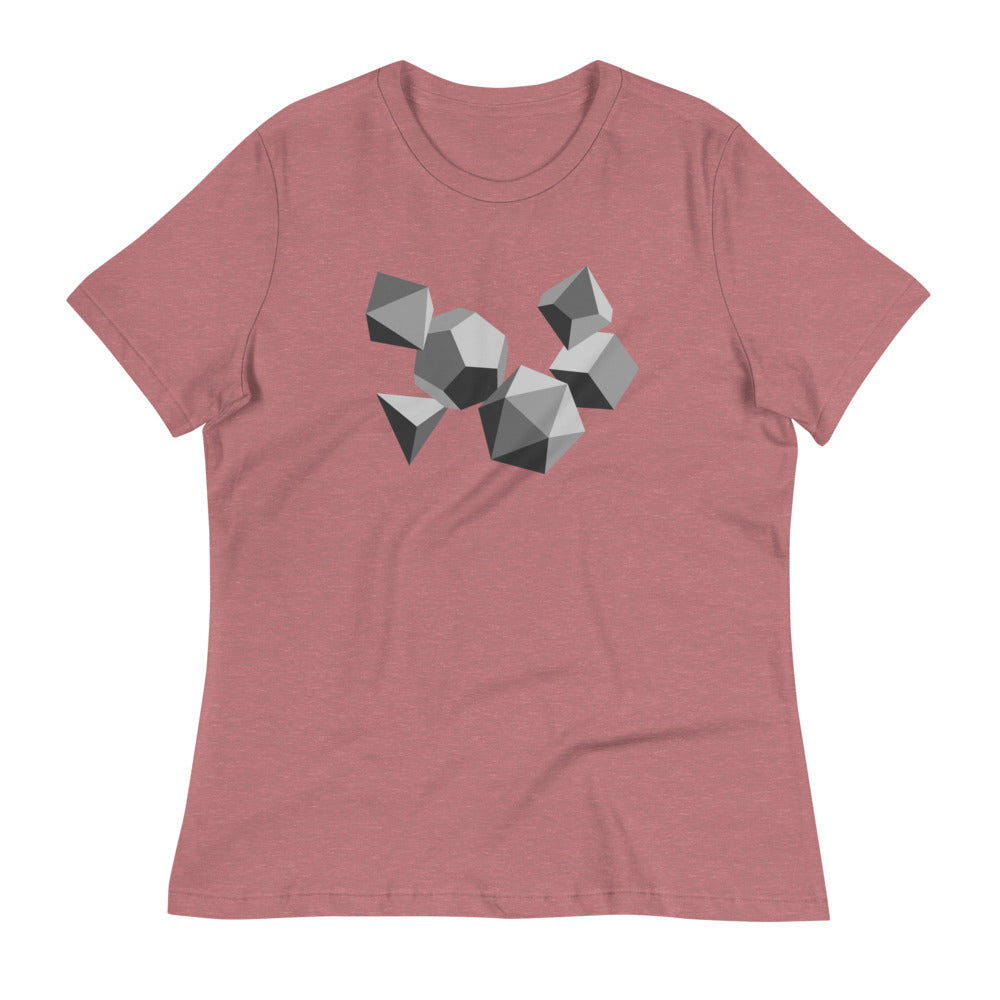 Grayscale Dice Women's Shirt - Geeky merchandise for people who play D&D - Merch to wear and cute accessories and stationery Paola's Pixels