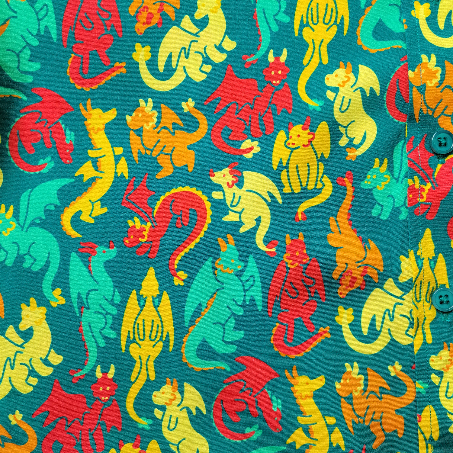 Dragons Women's Button Up - Geeky merchandise for people who play D&D - Merch to wear and cute accessories and stationery Paola's Pixels