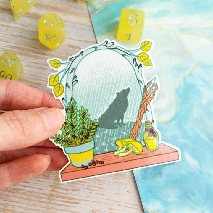 The Druid Window Sticker - Geeky merchandise for people who play D&D - Merch to wear and cute accessories and stationery Paola's Pixels