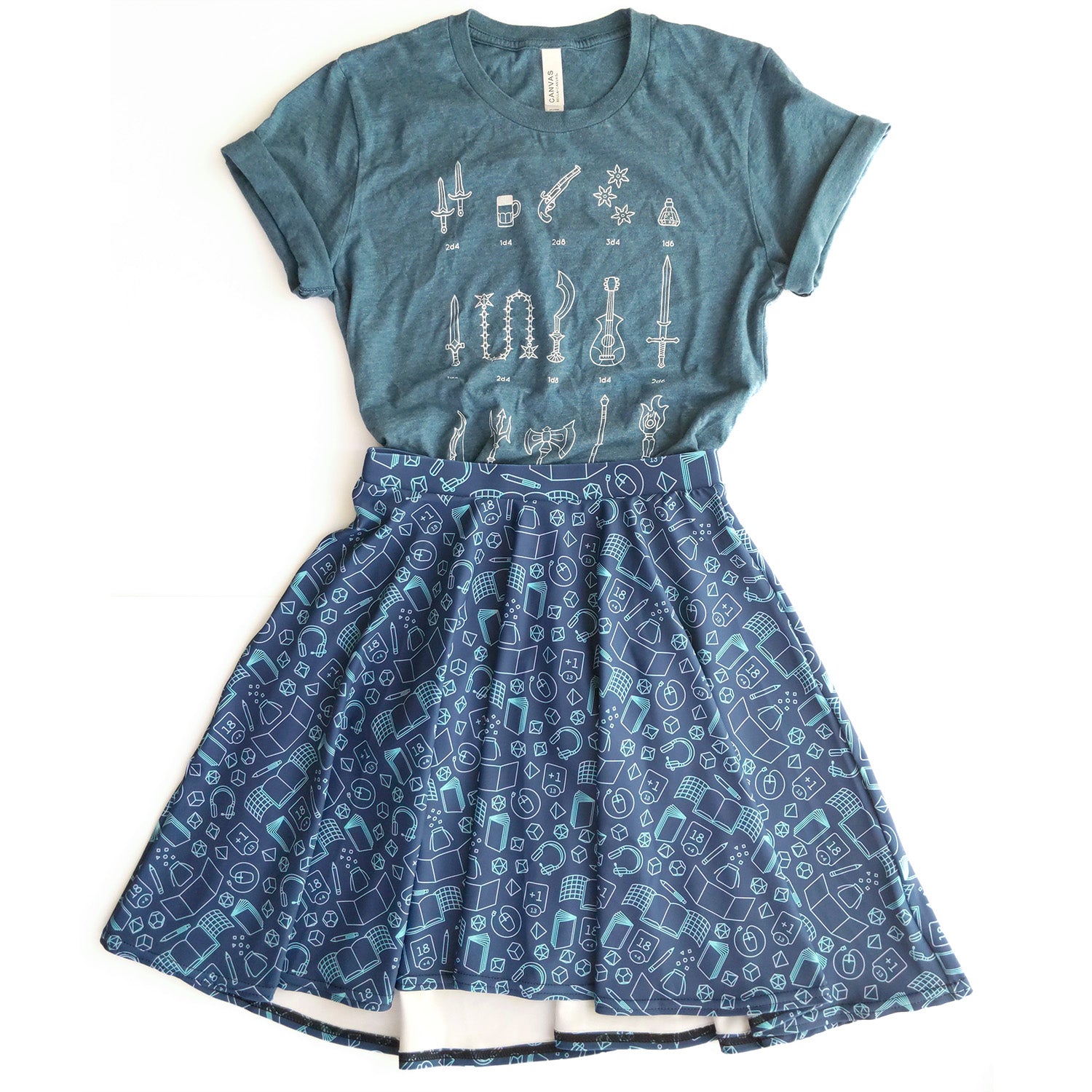 Game Master Skater Skirt - Geeky merchandise for people who play D&D - Merch to wear and cute accessories and stationery Paola's Pixels