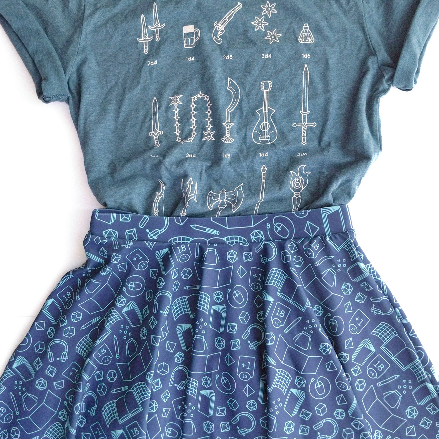 Game Master Skater Skirt - Geeky merchandise for people who play D&D - Merch to wear and cute accessories and stationery Paola's Pixels