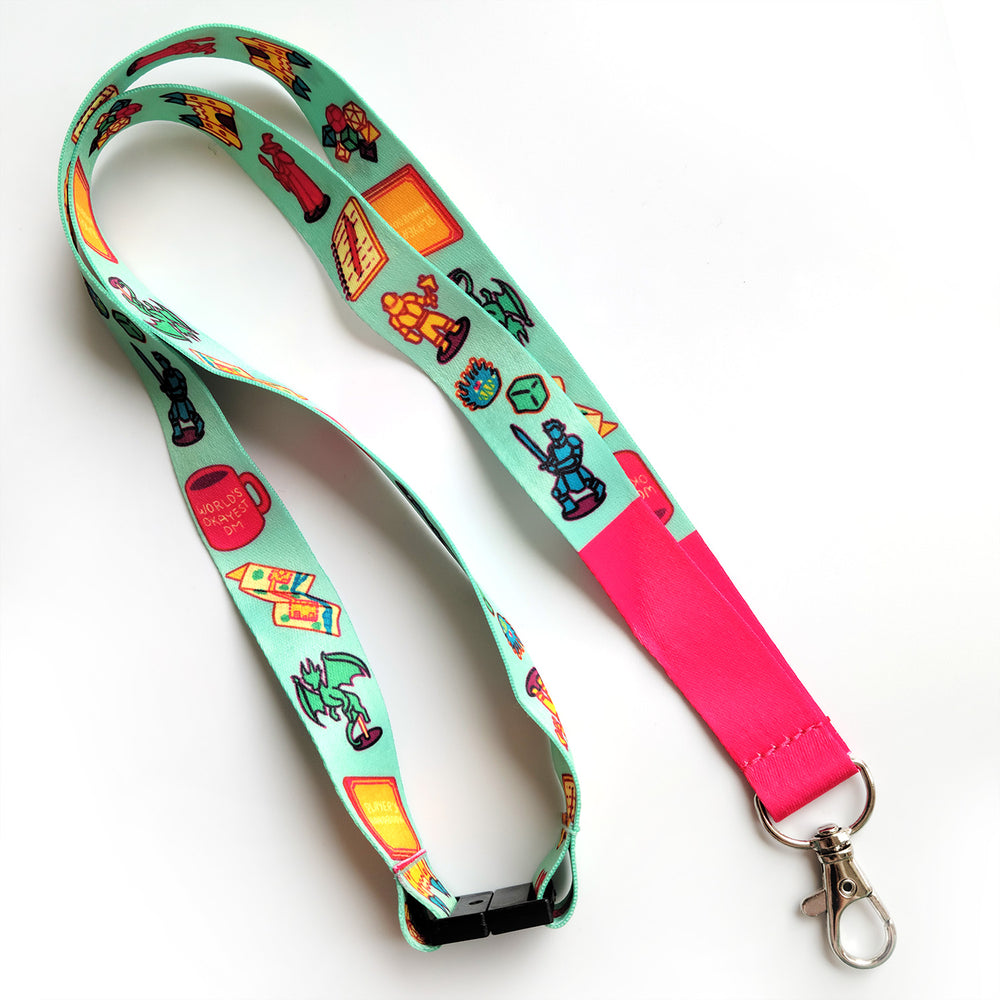 Game Master Lanyard - Geeky merchandise for people who play D&D - Merch to wear and cute accessories and stationery Paola's Pixels