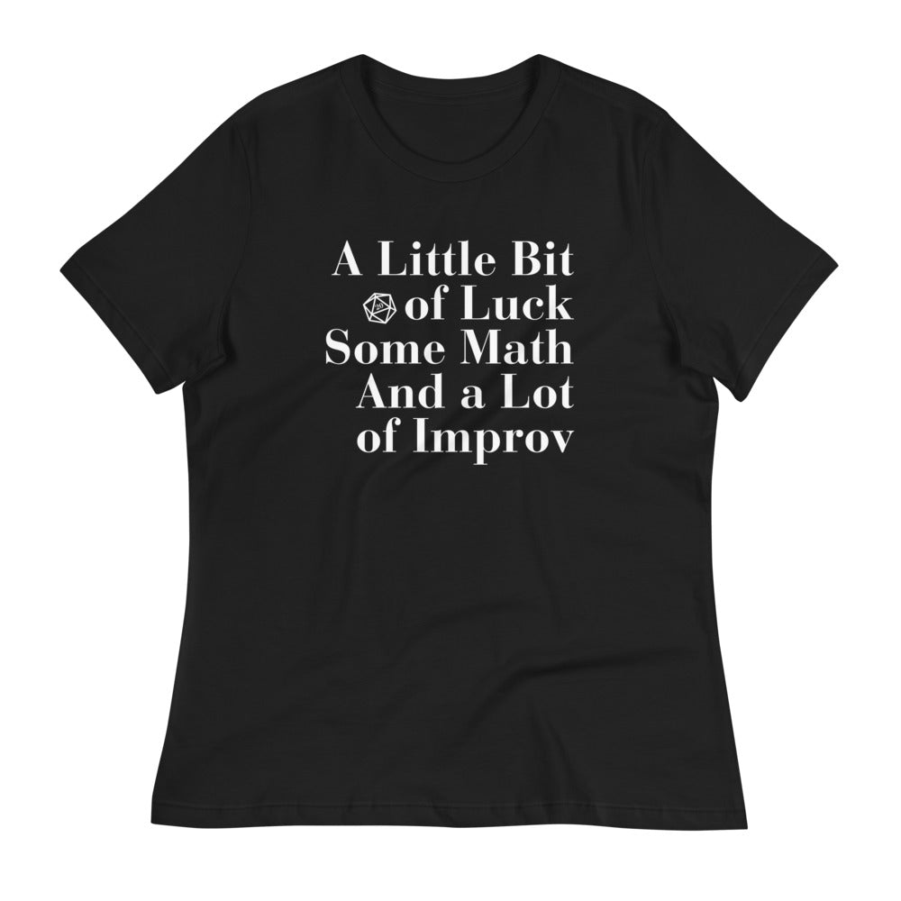 Type D&D Women's Shirt White text - Geeky merchandise for people who play D&D - Merch to wear and cute accessories and stationery Paola's Pixels