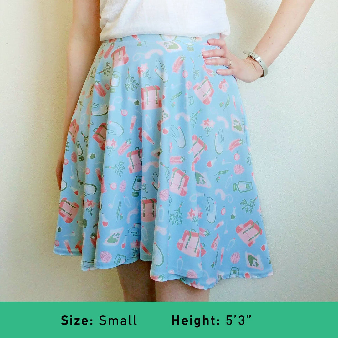 Adventure Landscape Skater Skirt - Geeky merchandise for people who play D&D - Merch to wear and cute accessories and stationery Paola's Pixels