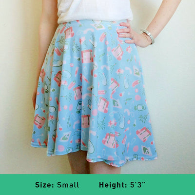 Dungeon Academia Skater Skirt - Geeky merchandise for people who play D&D - Merch to wear and cute accessories and stationery Paola's Pixels