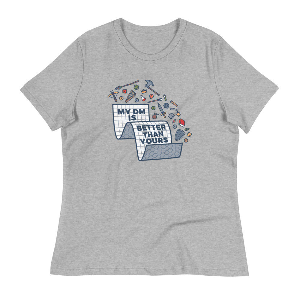 My DM is Better Than Yours Women's shirt - Geeky merchandise for people who play D&D - Merch to wear and cute accessories and stationery Paola's Pixels
