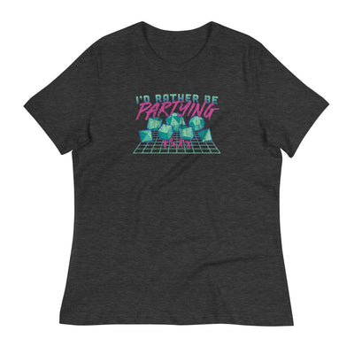I'd Rather Be Partying Women's Shirt - Geeky merchandise for people who play D&D - Merch to wear and cute accessories and stationery Paola's Pixels