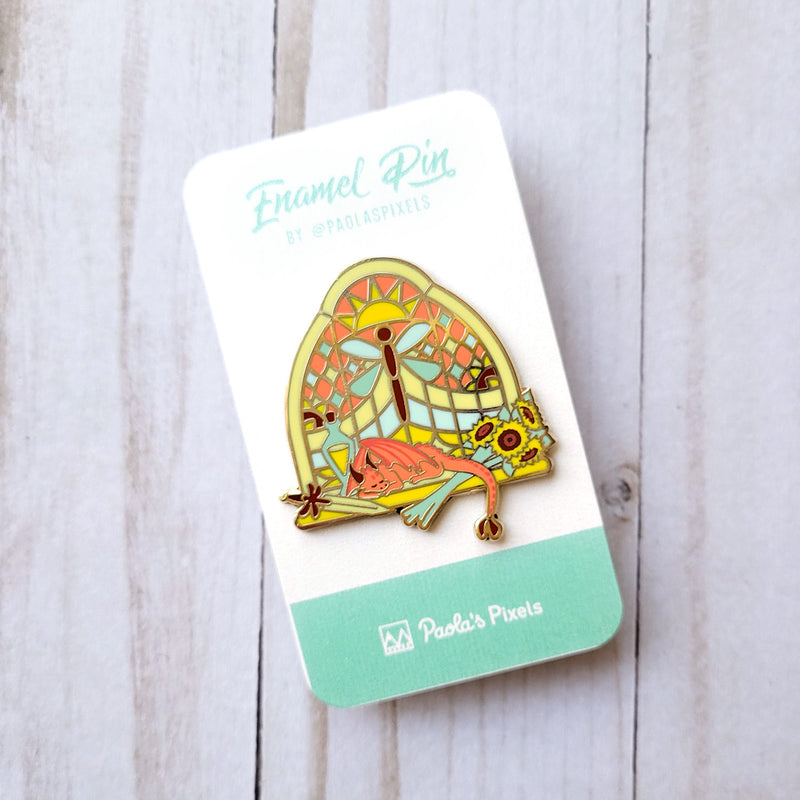 Summer Warlock Window Pin - Geeky merchandise for people who play D&D - Merch to wear and cute accessories and stationery Paola&