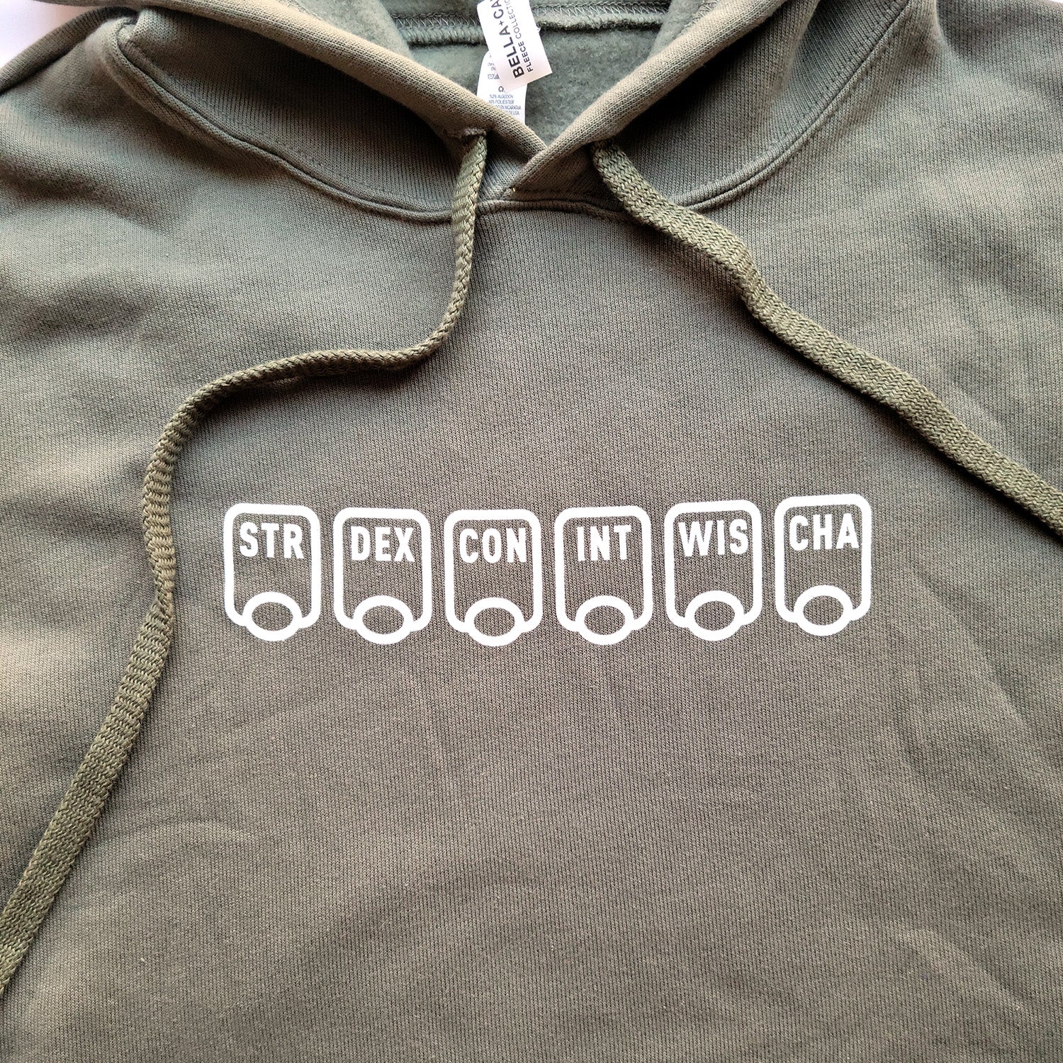 Ability Scores Crop Hoodie - Geeky merchandise for people who play D&D - Merch to wear and cute accessories and stationery Paola's Pixels