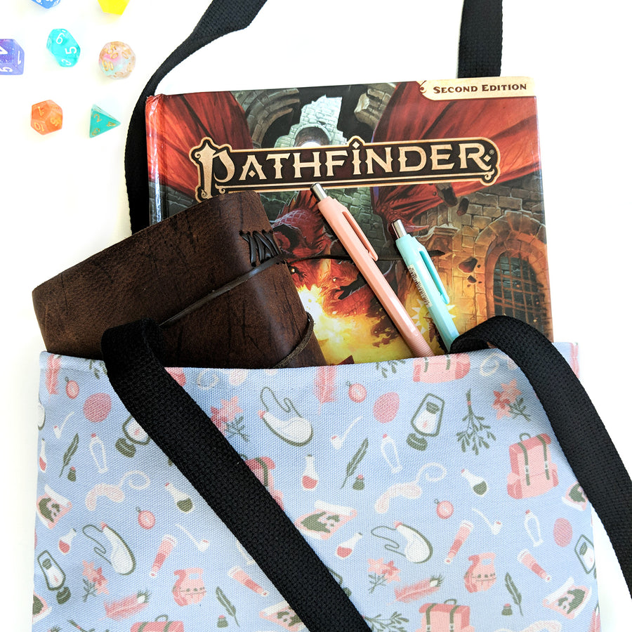 Adventurer Tote Bag - Geeky merchandise for people who play D&D - Merch to wear and cute accessories and stationery Paola's Pixels
