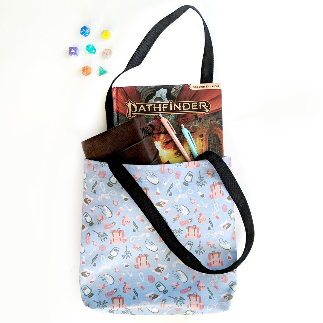 Adventurer Tote Bag - Geeky merchandise for people who play D&D - Merch to wear and cute accessories and stationery Paola's Pixels