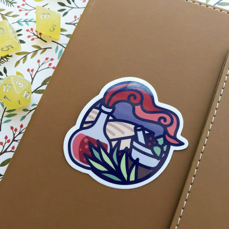 Alchemist Scene Sticker - Geeky merchandise for people who play D&D - Merch to wear and cute accessories and stationery Paola&