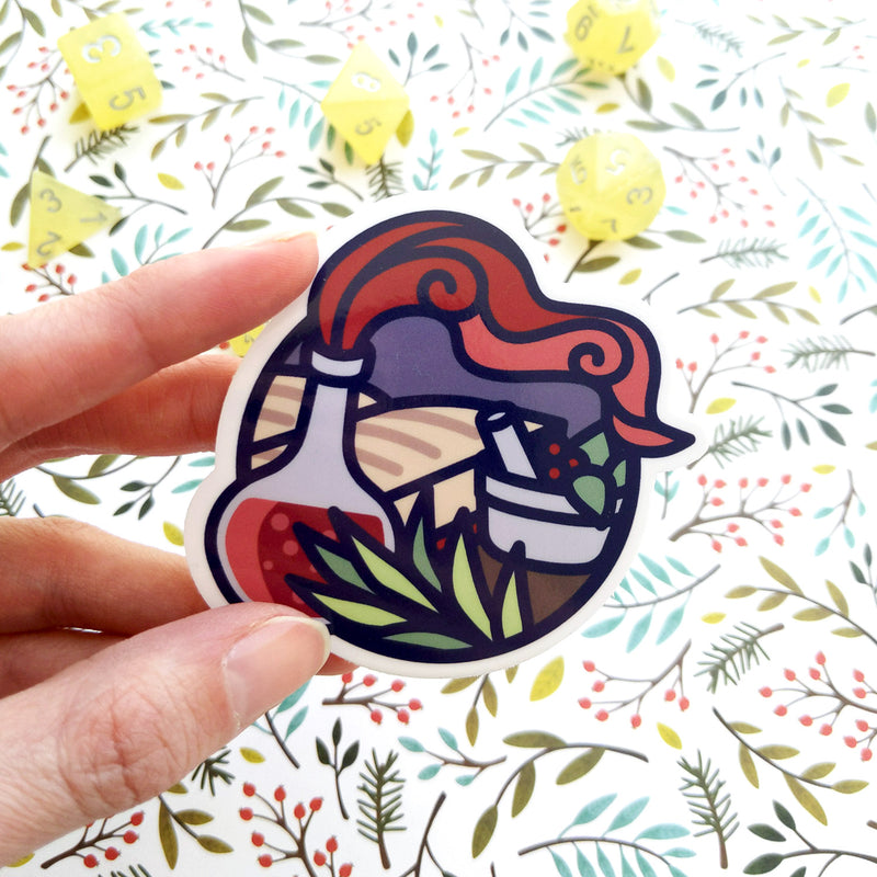 Alchemist Scene Sticker - Geeky merchandise for people who play D&D - Merch to wear and cute accessories and stationery Paola&
